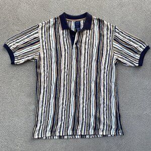 Vintage 90s Cotton Traders polo shirt Coogi style 3D knit design